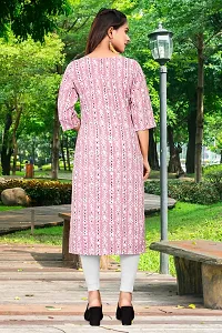 Straight Pink Printed Crepe Kurta-thumb2