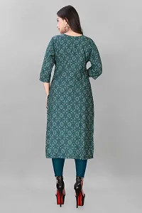 Straight Blue Printed Crepe Kurta-thumb2