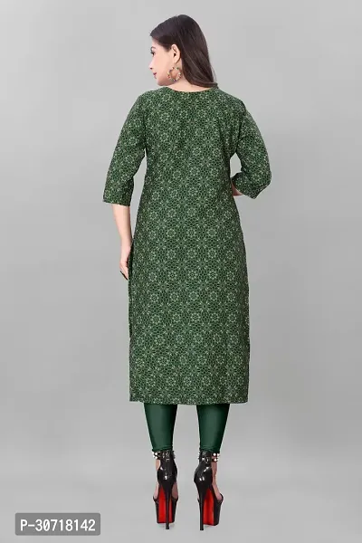 Straight Green Printed Crepe Kurta Pack of 2-thumb3