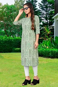 Straight Green Printed Crepe Kurta Pack of 2-thumb1