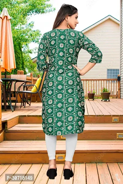 Straight Green Printed Crepe Kurta Pack of 2-thumb2