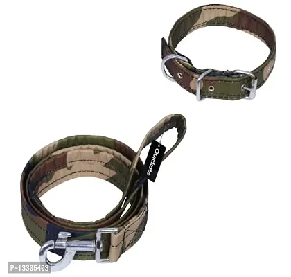 Dog Neck Collar Belts and Leash Set for Medium Size Dog - 1 Inch