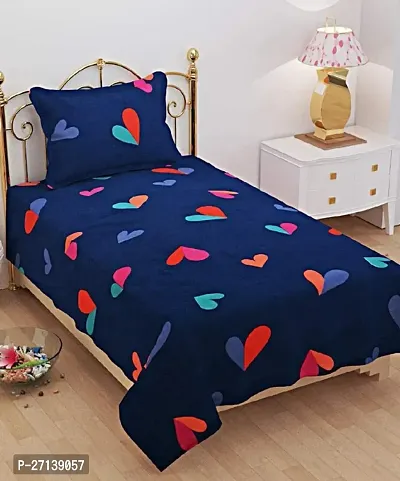 Classic Glace Cotton Single Bedsheet with Pillow Cover