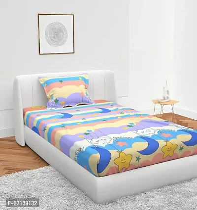 Classic Glace Cotton Single Bedsheet with Pillow Cover