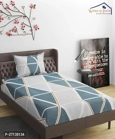 Classic Glace Cotton Single Bedsheet with Pillow Cover