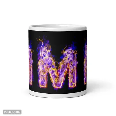 Ramesh Meena M Printed Mug M Letter Coffee Ceramic Mug for Birthday Gift Girlfriend Sister Mom Boyfriend Boy Brother (Black)-thumb2