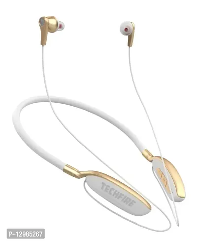 TECHFIRE FIRE 300 Platinum Series Neckband - Low Price Bluetooth Neckband Bluetooth Headset  (White, In the Ear)