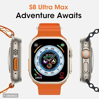 S8 Ultra Smartwatch with 2.05 HD Display, Bluetooth Calling Multiple Sports Modes, Multiple Watch Faces, Spo2 Monitoring  Heart rate monitoring, Call Notification, Bluetooth Camera-thumb0