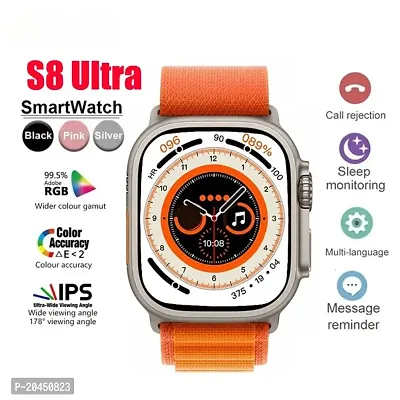 S8 Ultra Smartwatch with 2.05 HD Display, Bluetooth Calling Multiple Sports Modes, Multiple Watch Faces, Spo2 Monitoring  Heart rate monitoring, Call Notification, Bluetooth Camera