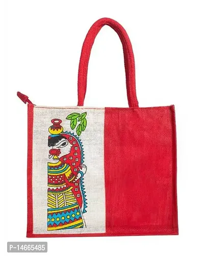 Shopping Tote Bag  Grocery Bag For Women and Men  Lunch Bag Jute Fabric-thumb0