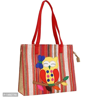 Jute Bags for Lunch Men | with Zip Tote Bag Tiffin Printed Carry Medium Size Box, Office/College/School/Shopping/Grocery,