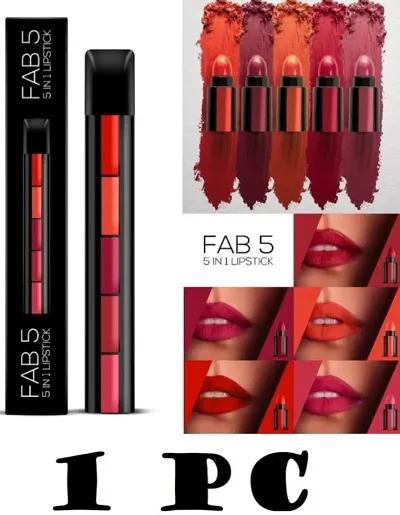 Trendy 5 In 1 Lipstick With Makeup Essential Combo
