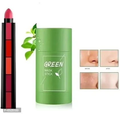 5in1 lipstick and green mask stick