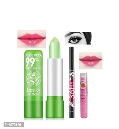 2 Alovera Lip Balm 36Hour Eyeliner And Pink Magic Lip Balm Skin Care Face-thumb0