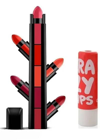 All New 5 In 1 Lipstick With Makeup Essential Combo