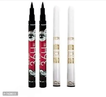 36h Eyeliner (pack of 2)and 2 ads white container kajal stick