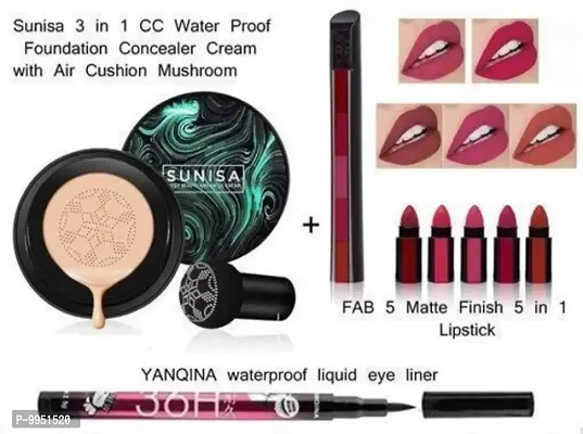 Sunisa foundation, 36h Eyeliner and 5in1 lipstick