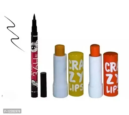 36h Eyeliner and random color 2 crazy lip balm