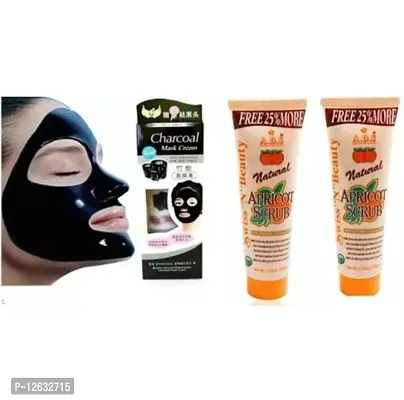 1 Charcoal face mask and 2 Apricot scrub