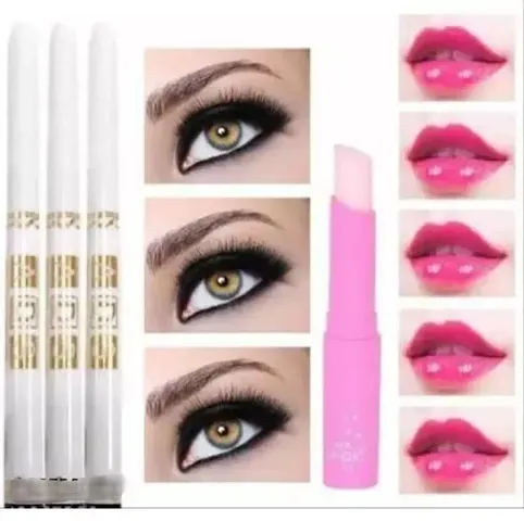 Ads White Container Kajal Stick And Pink Magic Lip Balm