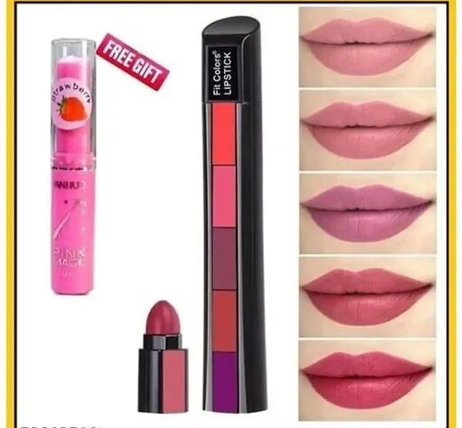 Best Quality 5 in 1 Lipstick With Beauty Essential Combo