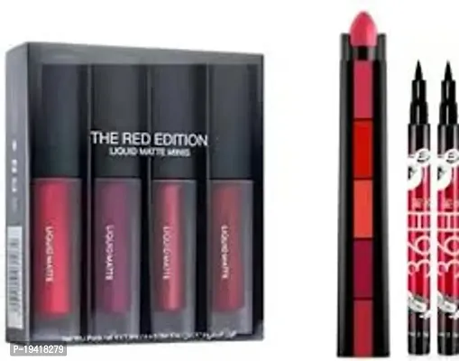 Red addition lipstick and 36h Eyeliner (pack of 2) and 5in1 lipstick