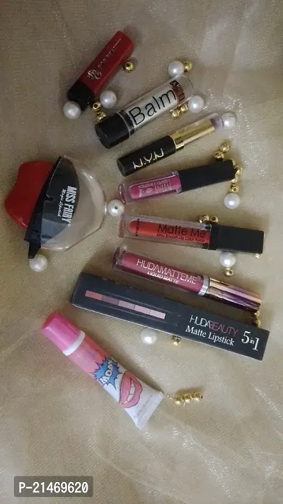 model lipstick combo diffrent colour  (set of 9)