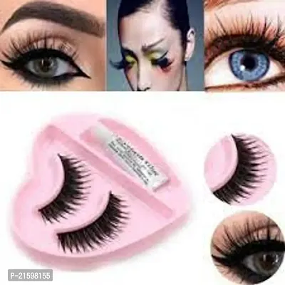 heart shaped eyelash with glue (pack of 1)-thumb0