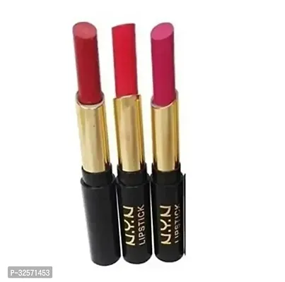 Moisturizing Matte  Shiny Rich Color Lipstick - Multicolor (Pack Of 3)