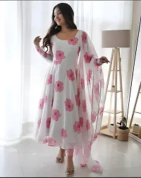 Beautiful Georgette Printed Gown With Dupatta For Women-thumb3