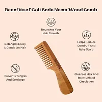 Goli Soda Neem Wood Comb - Wide Tooth with Handle-thumb1