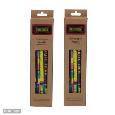 GOLI SODA Upcycled Multicolor Newspaper Pencils (Pack of 10)