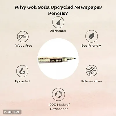 Goli Soda Upcycled Plain Newspaper Pencils (Pack of 10)-thumb2