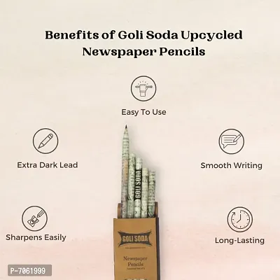 Goli Soda Upcycled Plain Newspaper Pencils (Pack of 10)-thumb3