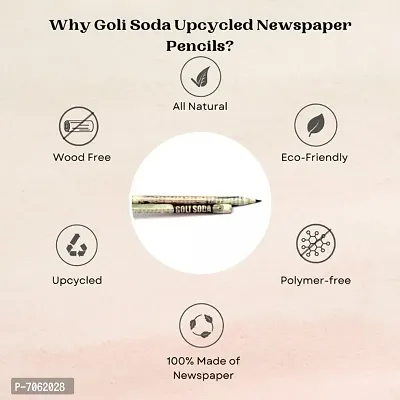 GOLI SODA Upcycled Plain Newspaper Pencils (Pack of 20)-thumb2