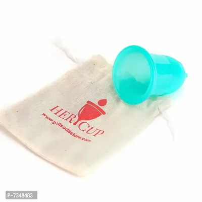 Goli Soda Her Cup Platinum-Cured Medical Grade Silicone Menstrual Cup For Women -Teal Regular Size-thumb0