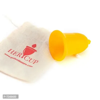 Goli Soda Her Cup Platinum-Cured Medical Grade Silicone Menstrual Cup For Women -Yellow, Regular Size-thumb0