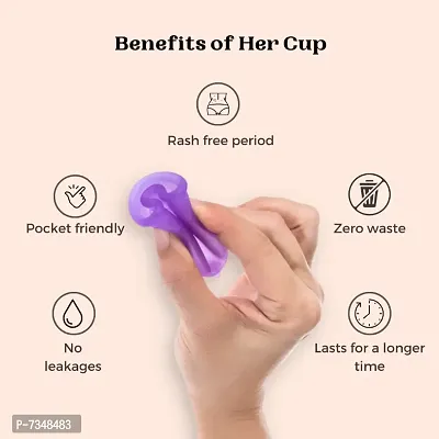Goli Soda Her Cup Platinum-Cured Medical Grade Silicone Menstrual Cup For Women -Teal Regular Size-thumb2