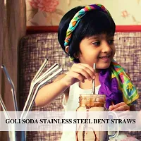 Soda  Stainless Steel Bent Drinking Straws - Set of 10 - Eco Friendly/Washable / Reusable-thumb1