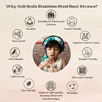 Soda  Stainless Steel Bent Drinking Straws - Set of 10 - Eco Friendly/Washable / Reusable-thumb2