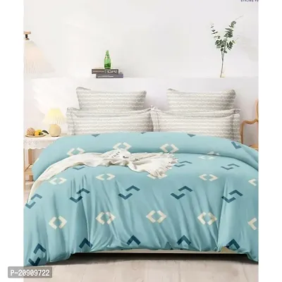 Hrudaya Glace Cotton Elastic Fitted All Around Printed Full Length Single Bed Bedsheet with 1 Pillow Cover (36x78)(20x30) pillow cover