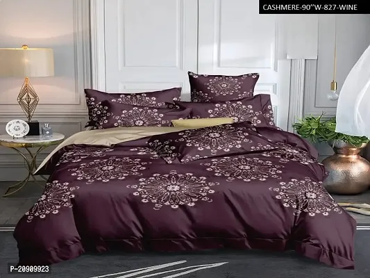 Hrudaya 200TC  Double Bed Bedsheets with 2 Pillow Cover-90x100 (20x30 )pillow cover-thumb0
