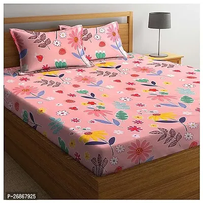 Stylish Glace Cotton Double Bedsheet with Pillow Covers