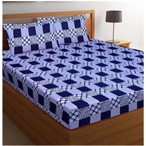 New panipat textile zone Microfiber Double Bedsheet with 2 Pillow Covers (Multicolour, 90 x 92 inch)