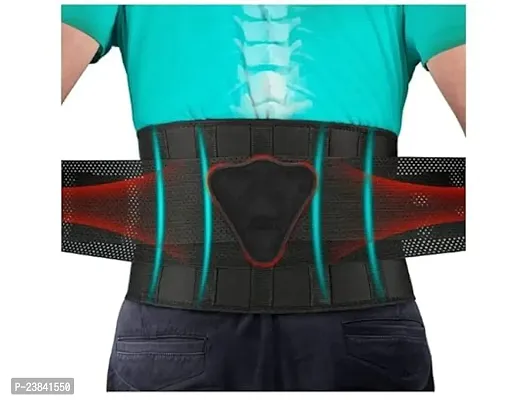 Abdominal And Waist belt for Back Pain Relief-Compression Easy Fit Back Belt with Double pull mechanism (XXL, Black)