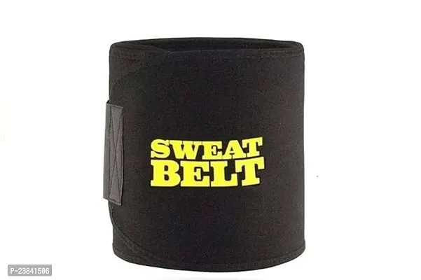 Waist Slimming Belt for Men and Women Tummy Trimmer, Body Shaper, Sauna Waist Trainer - Free Size (Black Color)-thumb0