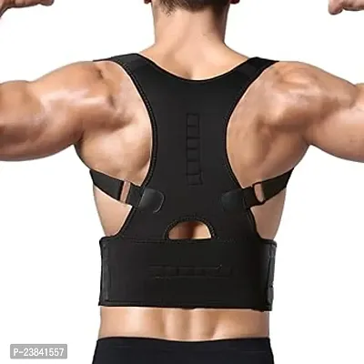 Abdominal And Waist belt for Back Pain Relief-Compression Easy Fit Back Belt with Double pull mechanism (M, Black)-thumb0