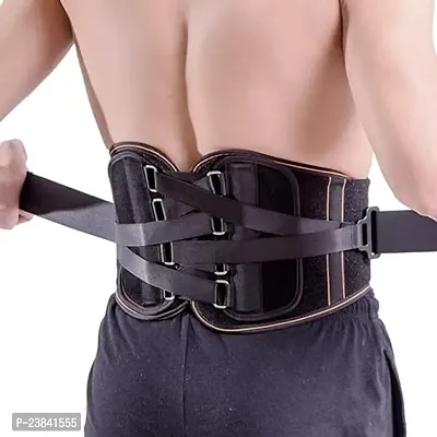 Abdominal And Waist belt for Back Pain Relief-Compression Easy Fit Back Belt with Double pull mechanism (L, Black)