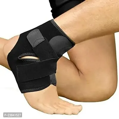 Premium Ankle Support Compression Brace for Injuries/Ankle Protection Guard Helpful In Pain Relief and Recovery (Free Size, Black)