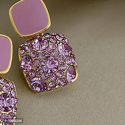 Purple Korean Diamond Party Wear Earring-thumb5